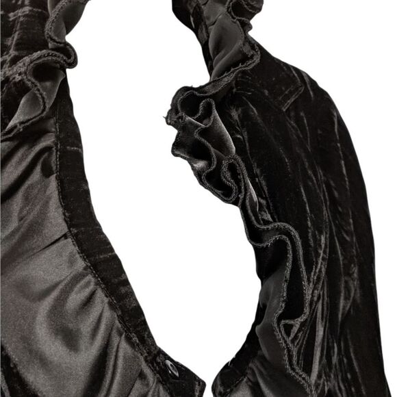 KALI Silk Velour Ruffle Collar Jacket M - Picture 2 of 7